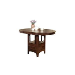 Modern Style 42 in. Brown Wooden Pedestal Base Counter Height Dining Table Set (Seats 4)