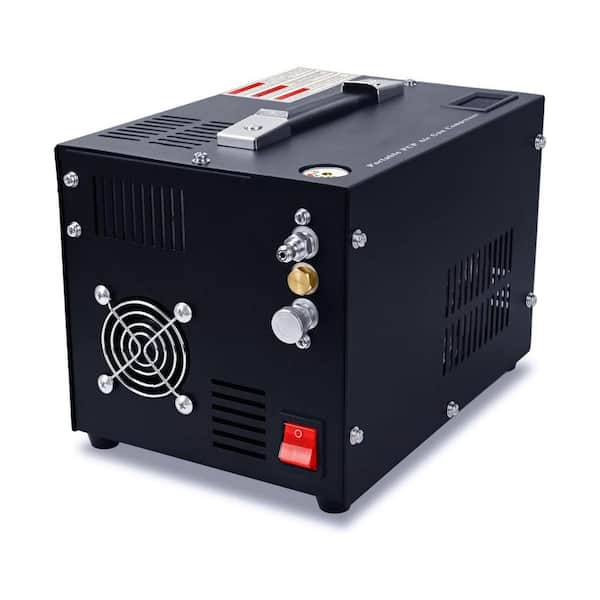 4500 PSI Portable Electric Air Compressor Built-in Power Converter Water/Oil-Free for PCP Rifle Pistol Paintball Tank