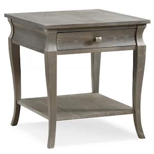 Luna 24 in. Washed Gray Drawer End Table