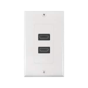 White 2-Gang Audio/Video Wall Plate (1-Pack)