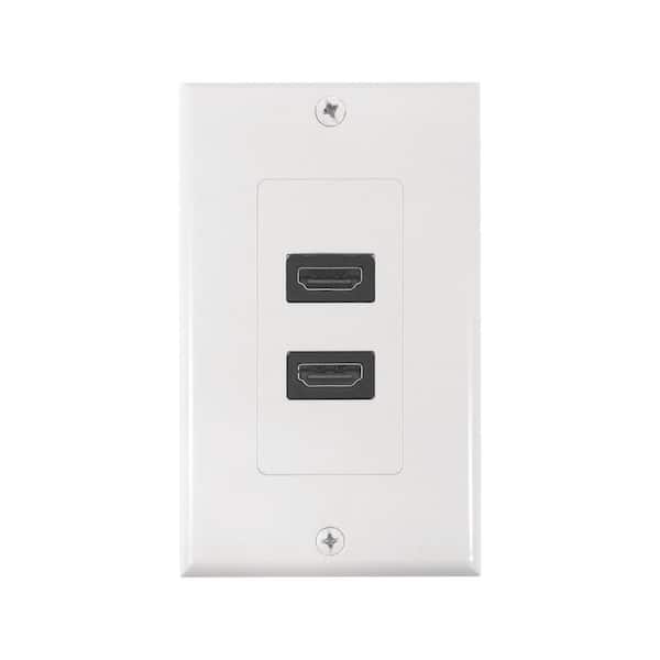 Zenith White 2-Gang Audio/Video Wall Plate (1-Pack)