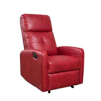 Samedi Ox Blood Red Faux Leather Recliner