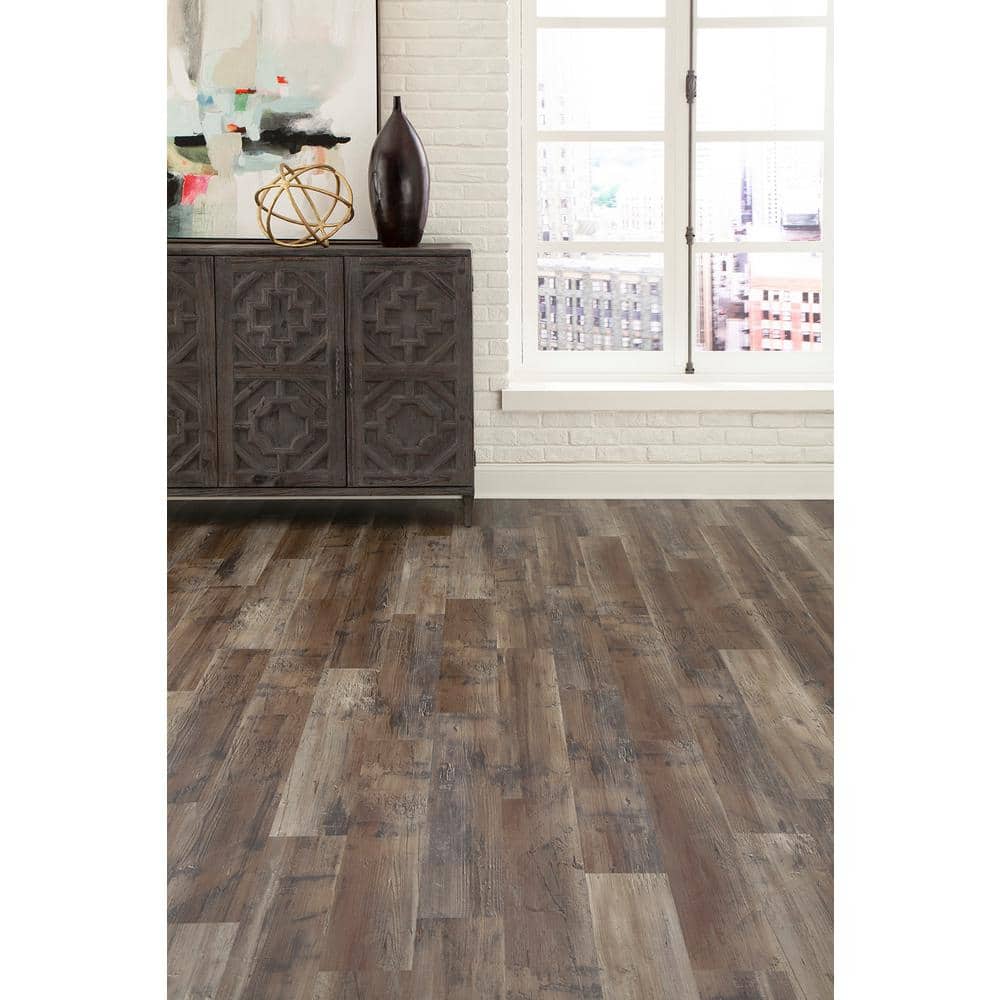 Blazed Barnwood Brown Blend Peel and Stick Vinyl Plank Flooring