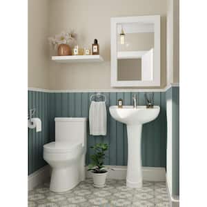 Ally 20.08 in W x 16.54 in D Modern U-Shape Pedestal Bathroom Sink in White Vitreous China with Overflow