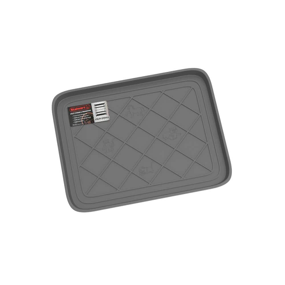 Gray Water-Resistant Polypropylene Outdoor Boot Tray