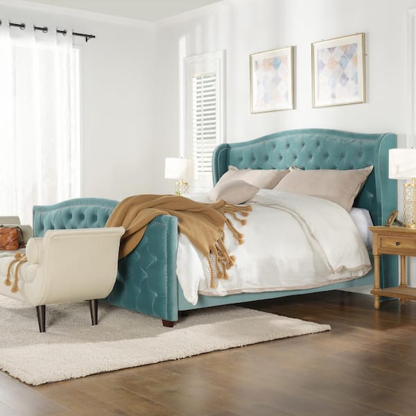 Jennifer Taylor Marcella Arctic Blue King Upholstered Bed