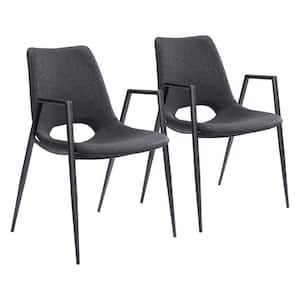 Desi Black Faux Leather Dining Chair - (Set of 2)