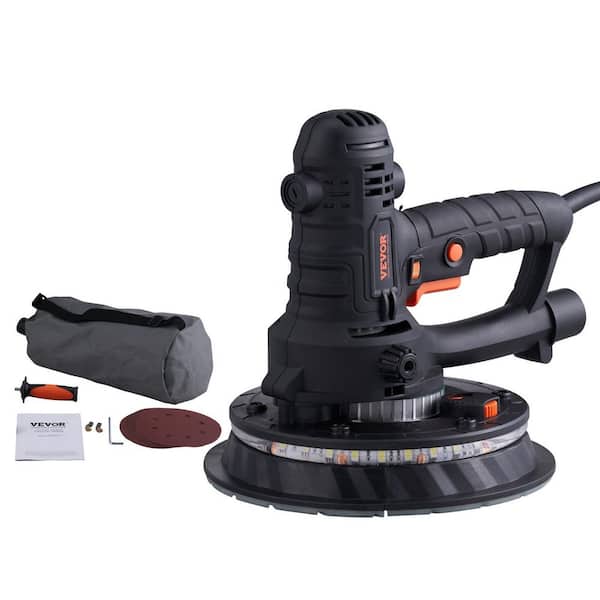 Drywall Sander, 800-Watt, 1200 RPM to 2300 RPM Variable Speed, Self-Suction, Double LED Lights