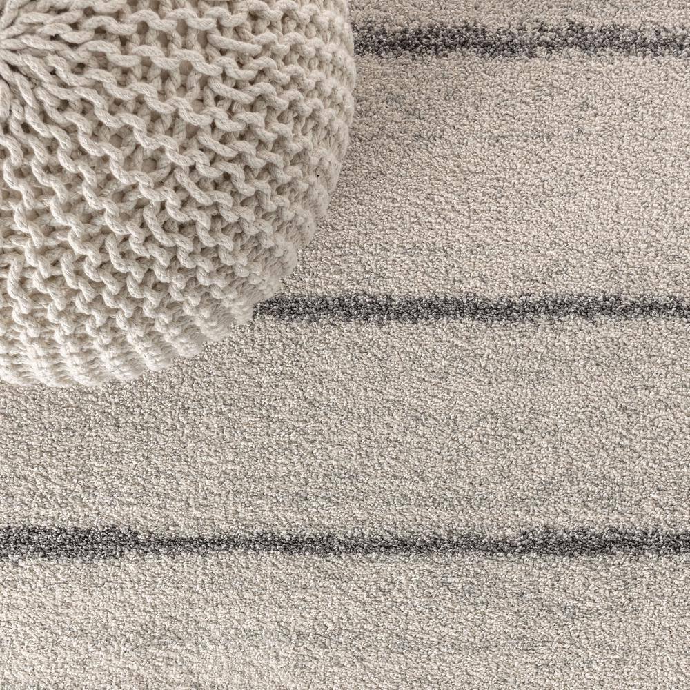 Williamsburg Gray and Cream Stripe Synthetic Area Rug