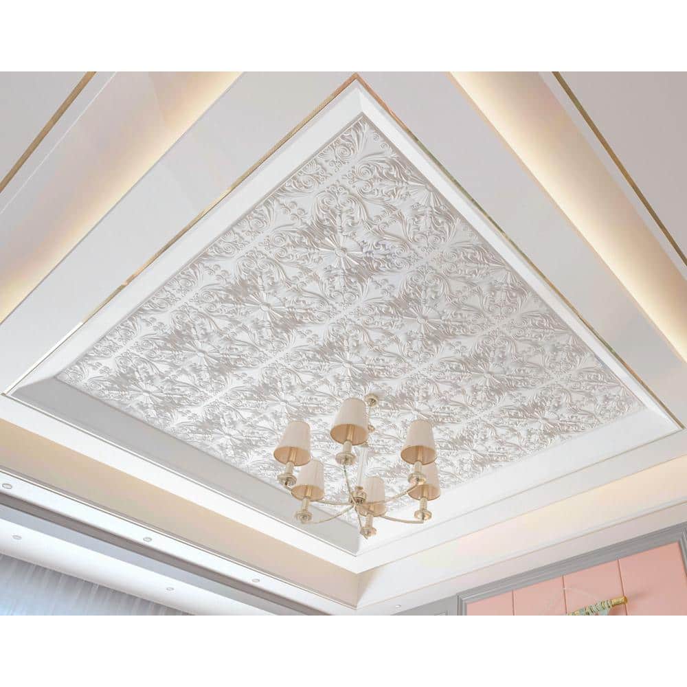 24'' x 24'' White PVC Decorative Ceiling Tile