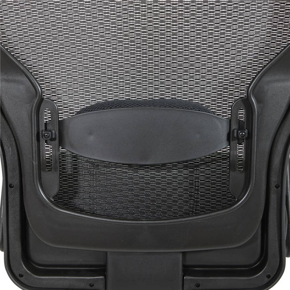 Ergonomic High-Back Executive Mesh Chair with Leather Seat and Adjustable Arms