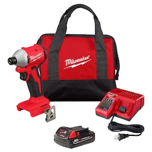 M18 18-Volt Lithium-Ion Compact Brushless Cordless 1/4 in. Impact Driver Kit with One 2.0 Ah Battery, Charger & Tool Bag