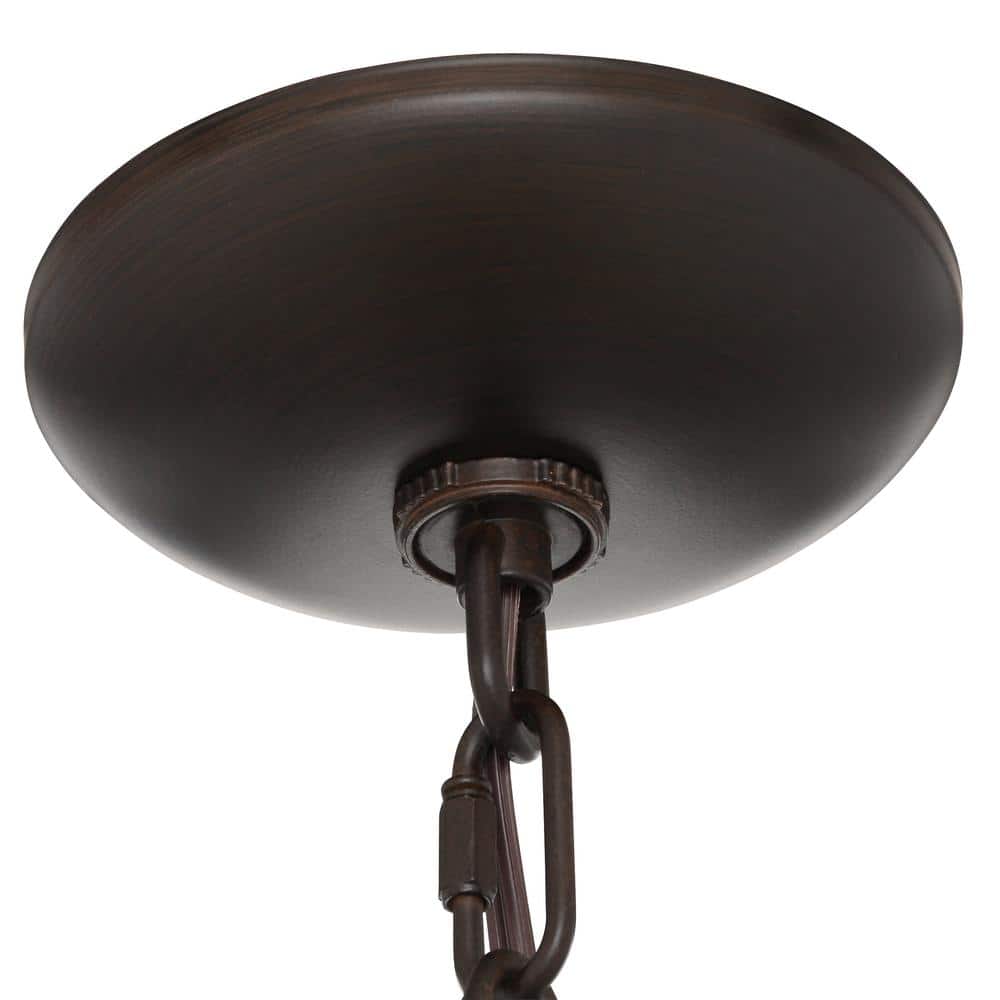 Elegant Lancaster 28" Rubbed Bronze Chandelier with Antique Marbled Glass