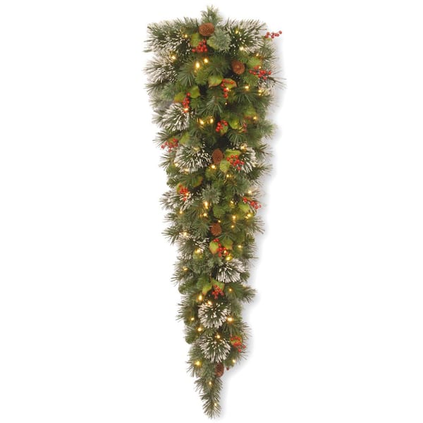 National Tree Company Wintry Pine 60 in. Teardrop with Clear Lights