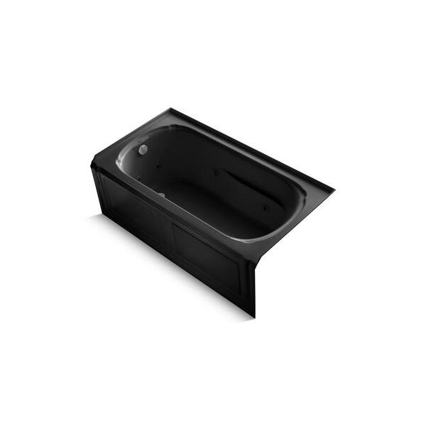 KOHLER Portrait 5 ft. Whirlpool Tub Bathtub in Black Black-DISCONTINUED