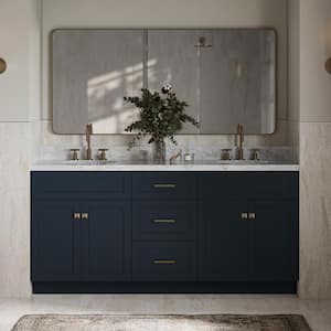 Hamlet 72 in. W x 21.5 in. D x 34.5 in. H Double Freestanding Bath Vanity Cabinet without Top in Midnight Blue