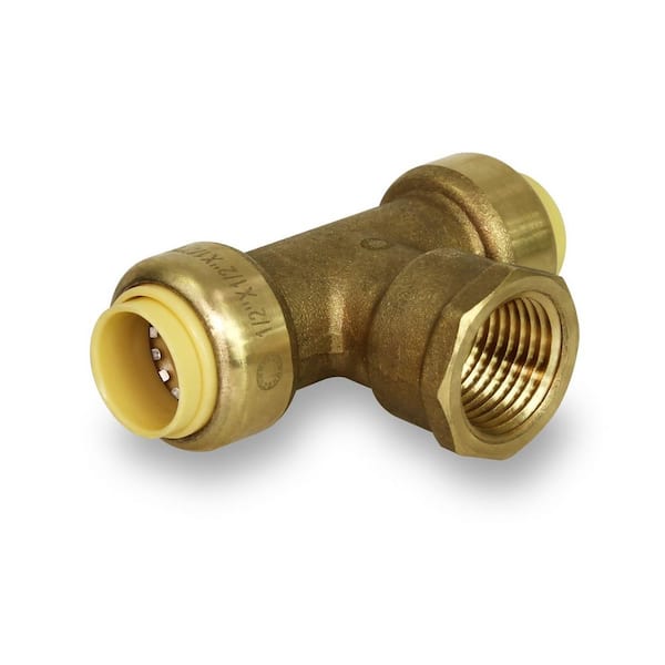 The Plumber's Choice 1/2 in. Push to Connect Push x Female Tee Pipe Fitting  for Pex, Copper and CPVC Piping 12UPCTF - The Home Depot