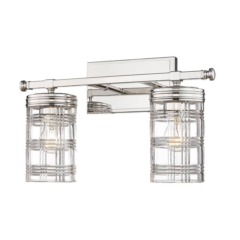 Archer 17.75 in. 2Light Polished Nickel Vanity Light with Clear Glass