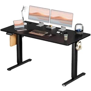 55 in. Rectangular Black Electric Standing Computer Desk Height Adjustable Sit or Stand Up