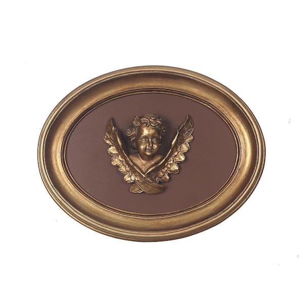 Unbranded Unframed Plastic Intricate Cherub Wings Centerpiece Architecture Vintage Art Print 6.5 in x 8.5 in x 0.2 in in.