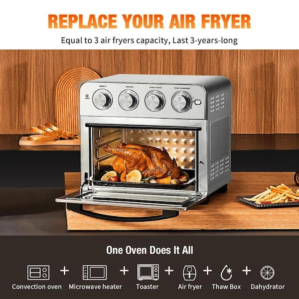 Geek Chef Air Fryer Toaster Oven Combo, 4 Slice Toaster Convection Air Fryer Oven Warm, Broil, Toast, Bake, Air Fry, Oil-Free, Accessories Included, S