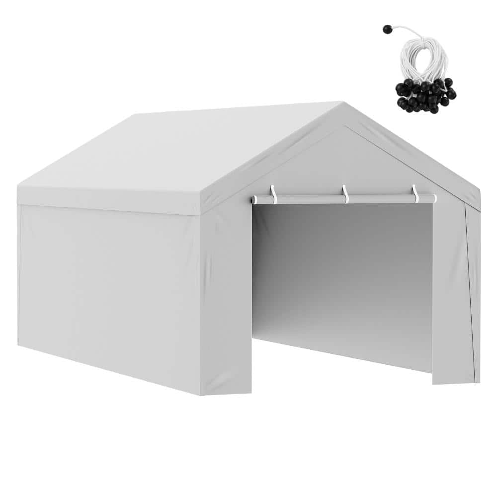 10x20 FT Carport Replacement Canopy with Sidewalls, Heavy-Duty Waterproof UV-Resistant Tarp, Gray (Frame Not Included) price history on PriceWatchPro