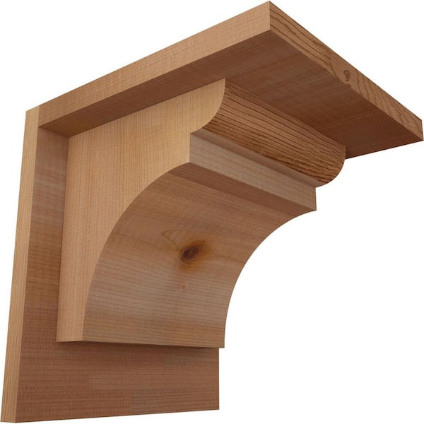 Ekena Millwork 7-1/2 in. x 8 in. x 8 in. Western Red Cedar Yorktown Smooth Corbel with Backplate
