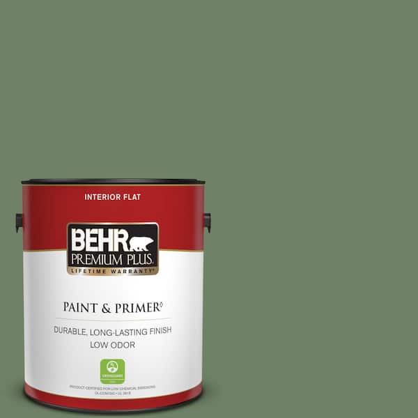 BEHR PREMIUM PLUS 1 gal. #S390-6 Cliffside Park Flat Low Odor Interior Paint & Primer
