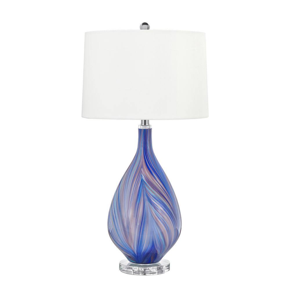 Murano 29 in. Blue and Purple Swirl Table Lamp BPS858DWRE-SGL