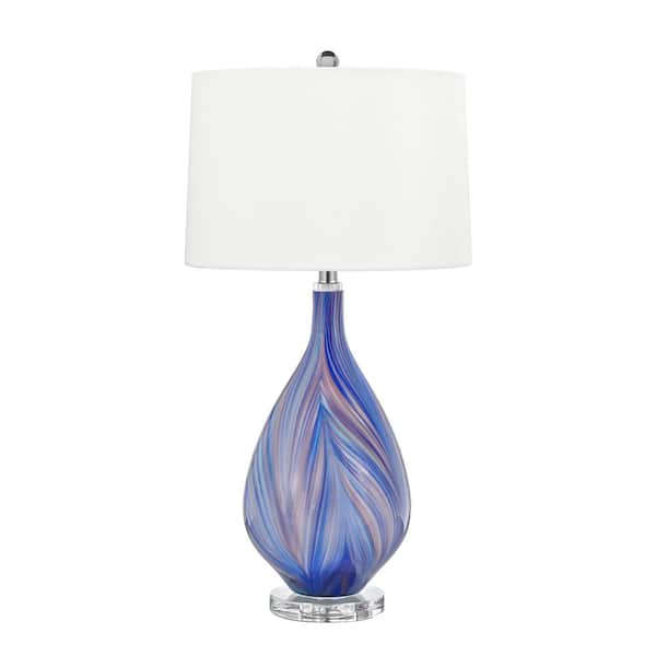 Murano 29 in. Blue and Purple Swirl Table Lamp