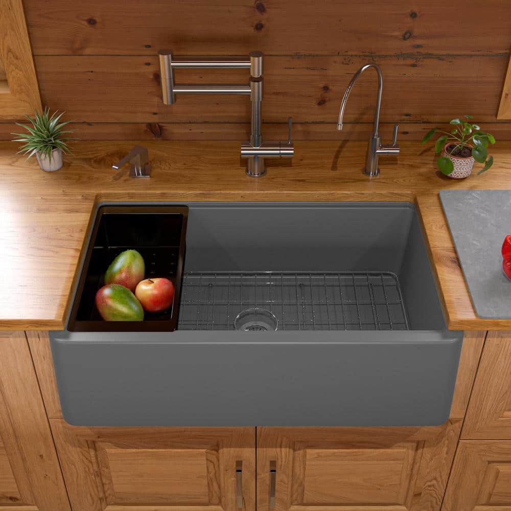 Titanium 33'' Granite Composite Single Bowl Farmhouse Sink