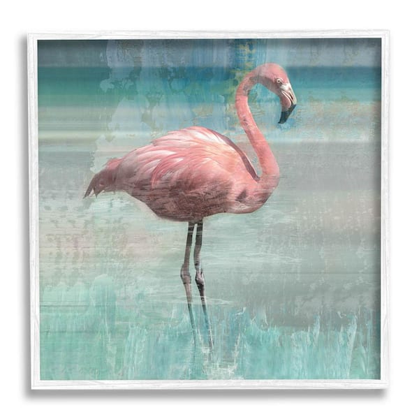 The Stupell Home Decor Collection Layered Flamingo Bird Portrait Design by Nan Framed Animal Art Print 12 in. x 12 in.