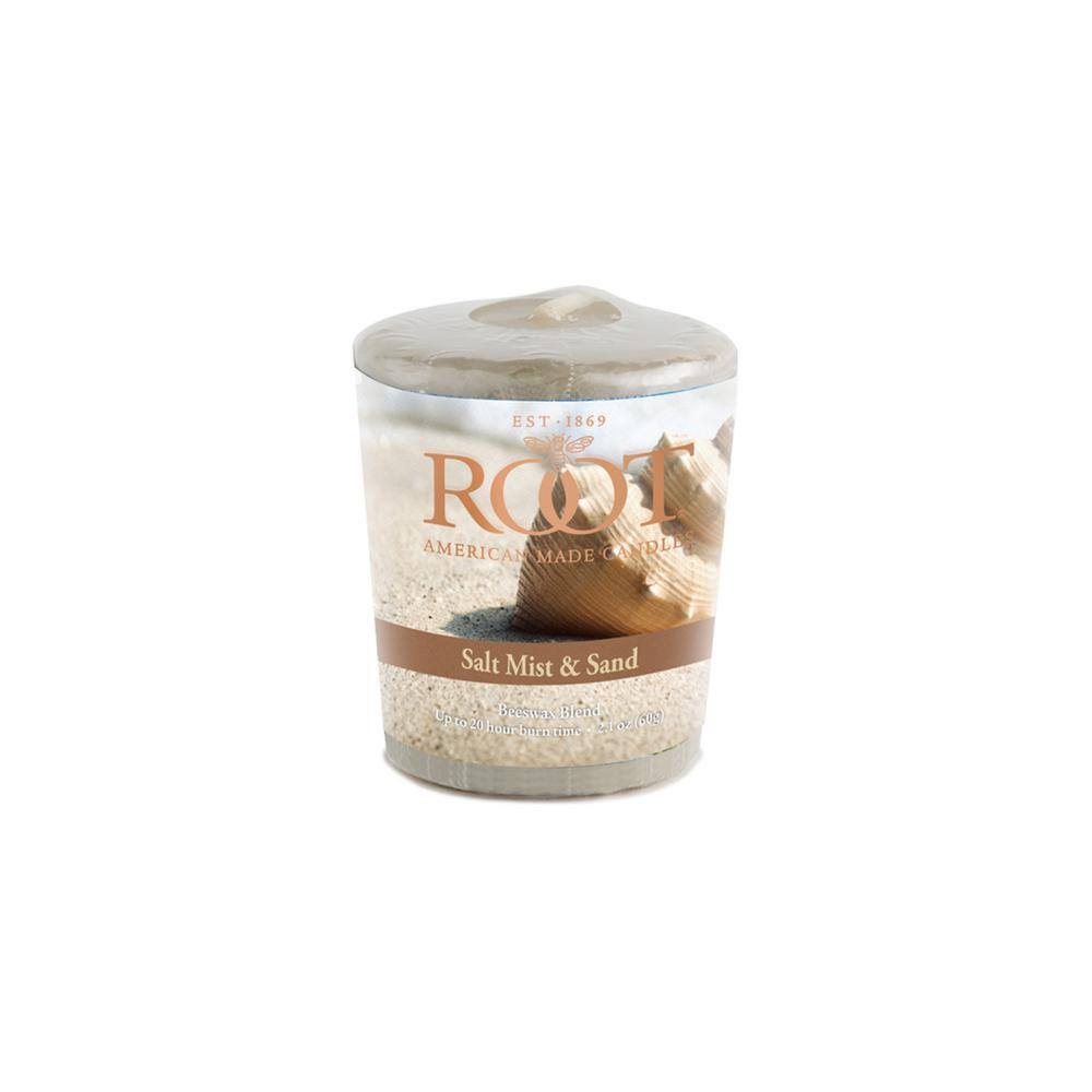 Salt Mist & Sand Beeswax Scented Votive Candles, 18-Pack