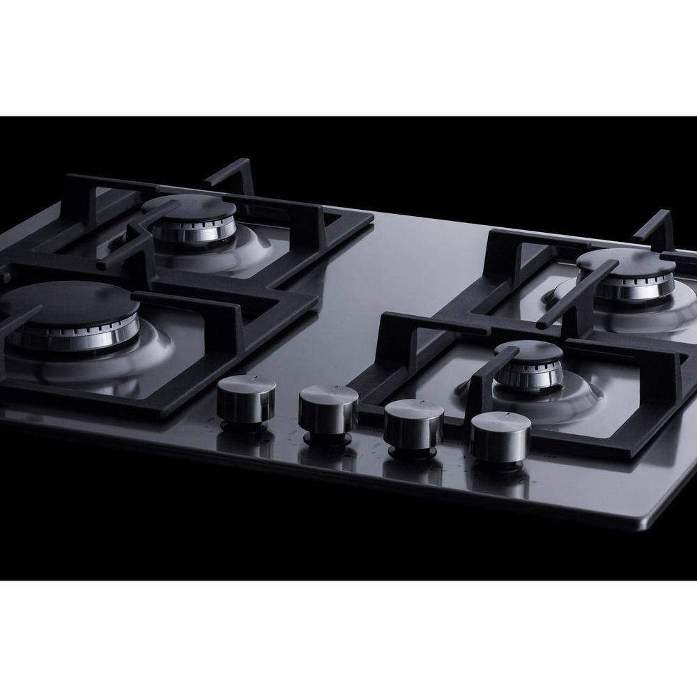 24" Stainless Steel 4-Burner Propane Gas Cooktop