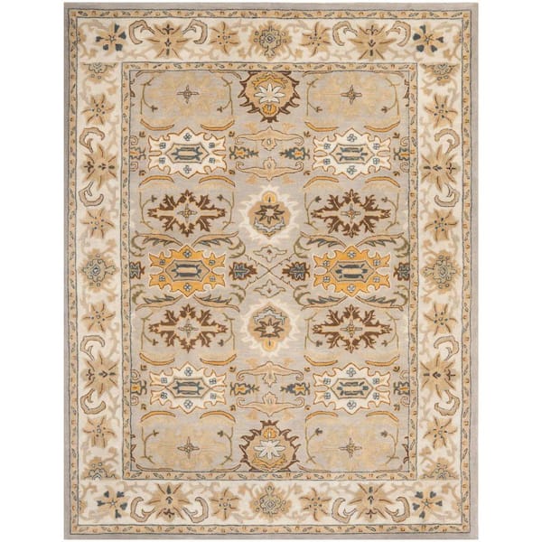 SAFAVIEH Heritage Light Grey/Grey 8 ft. x 10 ft. Border Area Rug