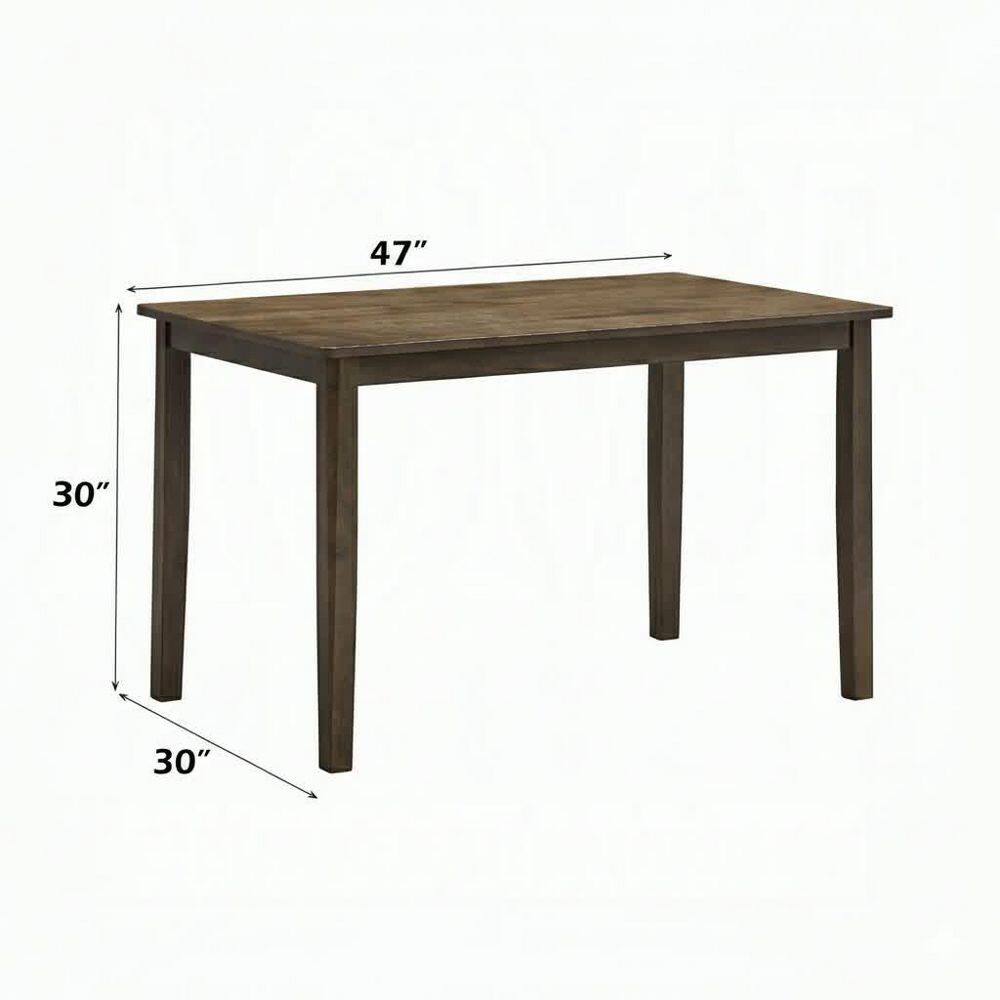Zola Walnut Wood Dining Table with dimensions: 47" L x 30" W x 30" H.