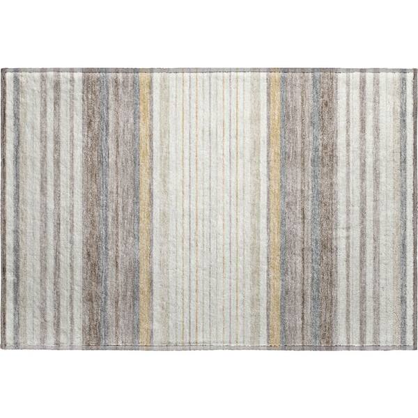 Mayfield Premium Machine Washable Abstract AMF2330 Ivory 2 ft. x 3 ft. Accent Rug