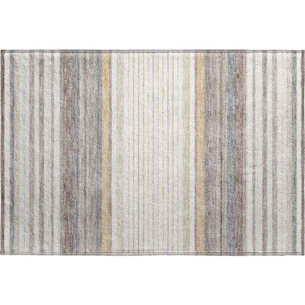 Mayfield Premium Machine Washable Abstract AMF2330 Ivory 3 ft. x 4 ft. Area Rug