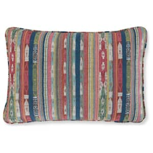 Orensburgh Red/Blue Striped Down 23 in. L x 16 in. W Pillow