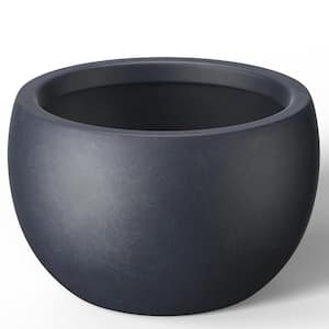 15 in. Large Granite Gray Concrete Round planter / Pot with drainage holes