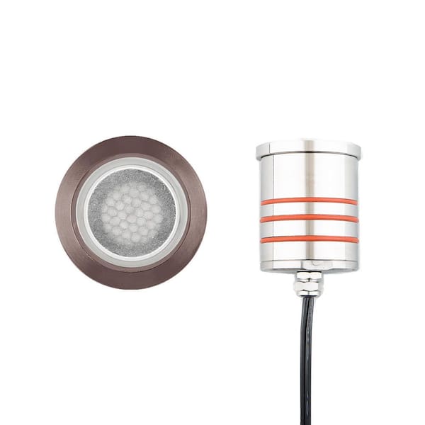WAC LANDSCAPE Low Voltage 155 Lumens Bronze Stainless Steel Hardwired Integrated LED Weather Resistant in Ground Well Light 2700K