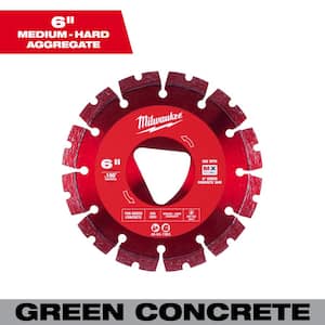 Red 6 in. x .100 in. Green Concrete Cutting Segmented Rim Diamond Blade (1-Pack)