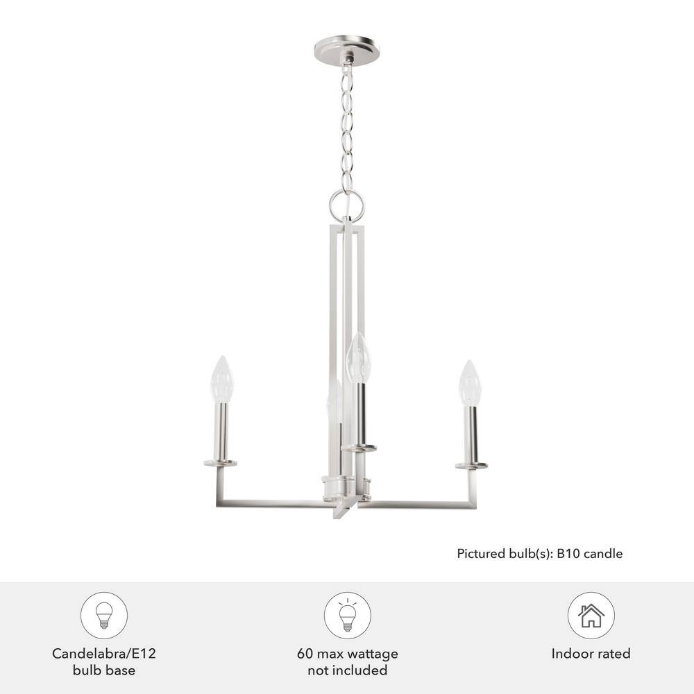 Bearden Industrial Edge 4-Light Brushed Nickel Pendant