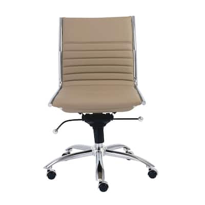 Dirk Beige Armless Low Back Office Chair