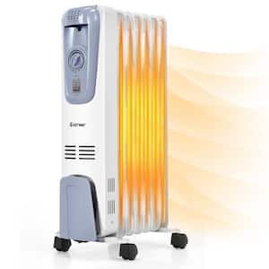 1500-Watt Electric Oil-Filled Radiator Space Heater 7-Fin Thermostat Room Radiant Space Heater