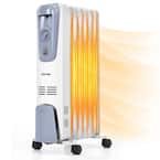1500-Watt Electric Oil-Filled Radiator Space Heater 7-Fin Thermostat Room Radiant Space Heater