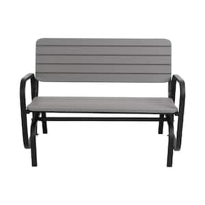 2-Person Storm Dust Plastic Outdoor Glider Bench