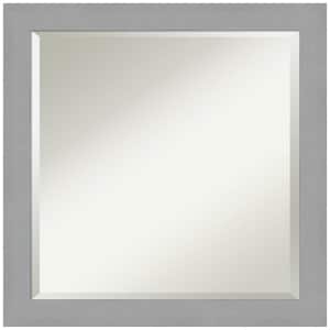 Brushed Nickel 23.5 in. H x 23.5 in. W Framed Wall Mirror