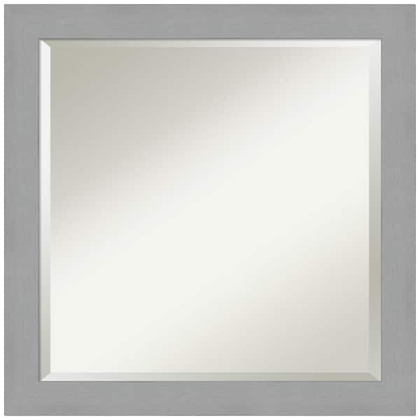 Amanti Art Brushed Nickel 23.5 in. H x 23.5 in. W Framed Wall Mirror