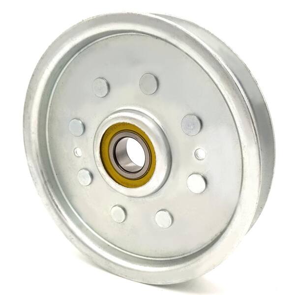 4.5 in. Flat Diameter x 17 mm Bore Steel Flat Idler Pulley